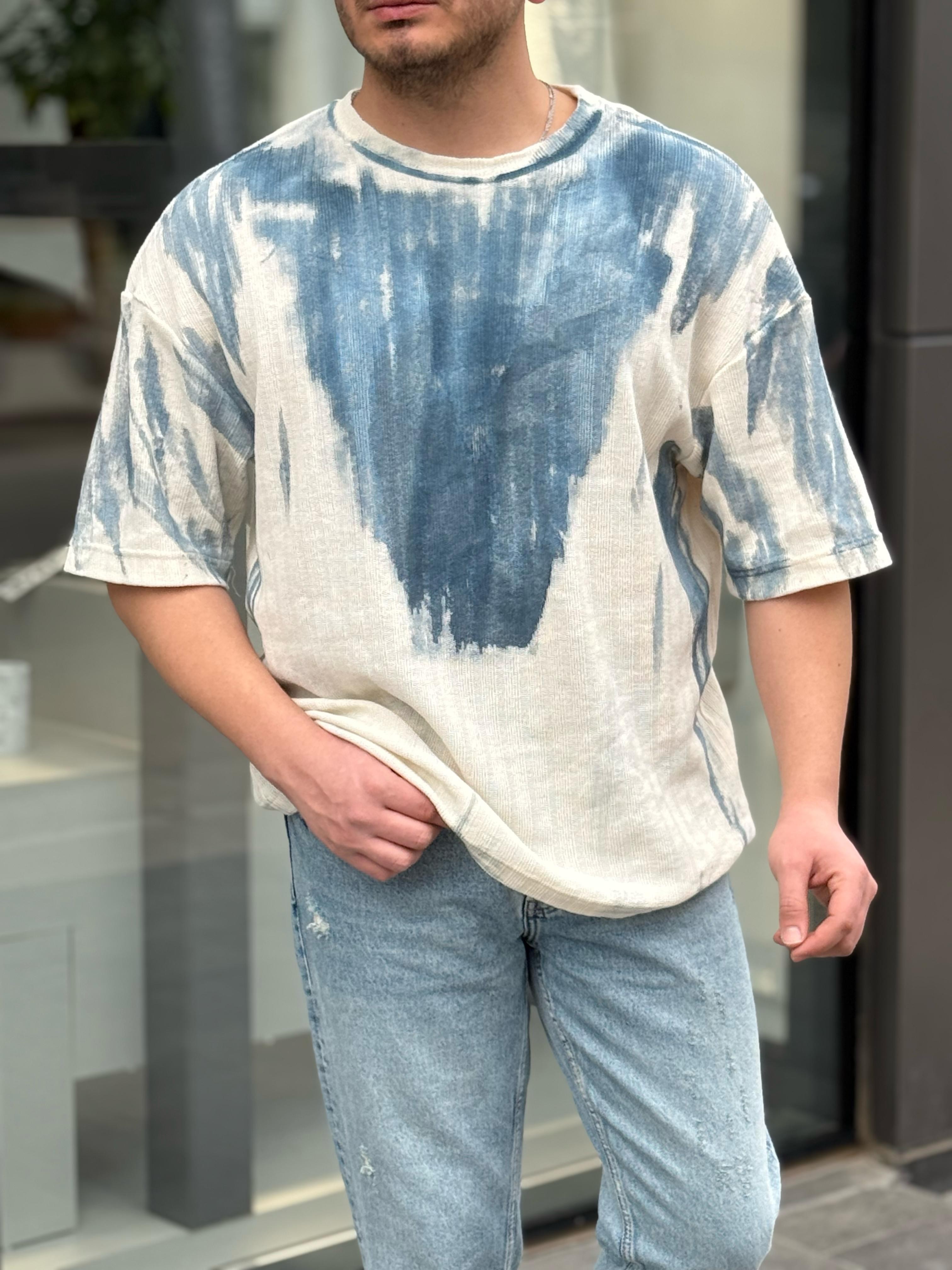 Baskılı Oversize Triko Tshirt