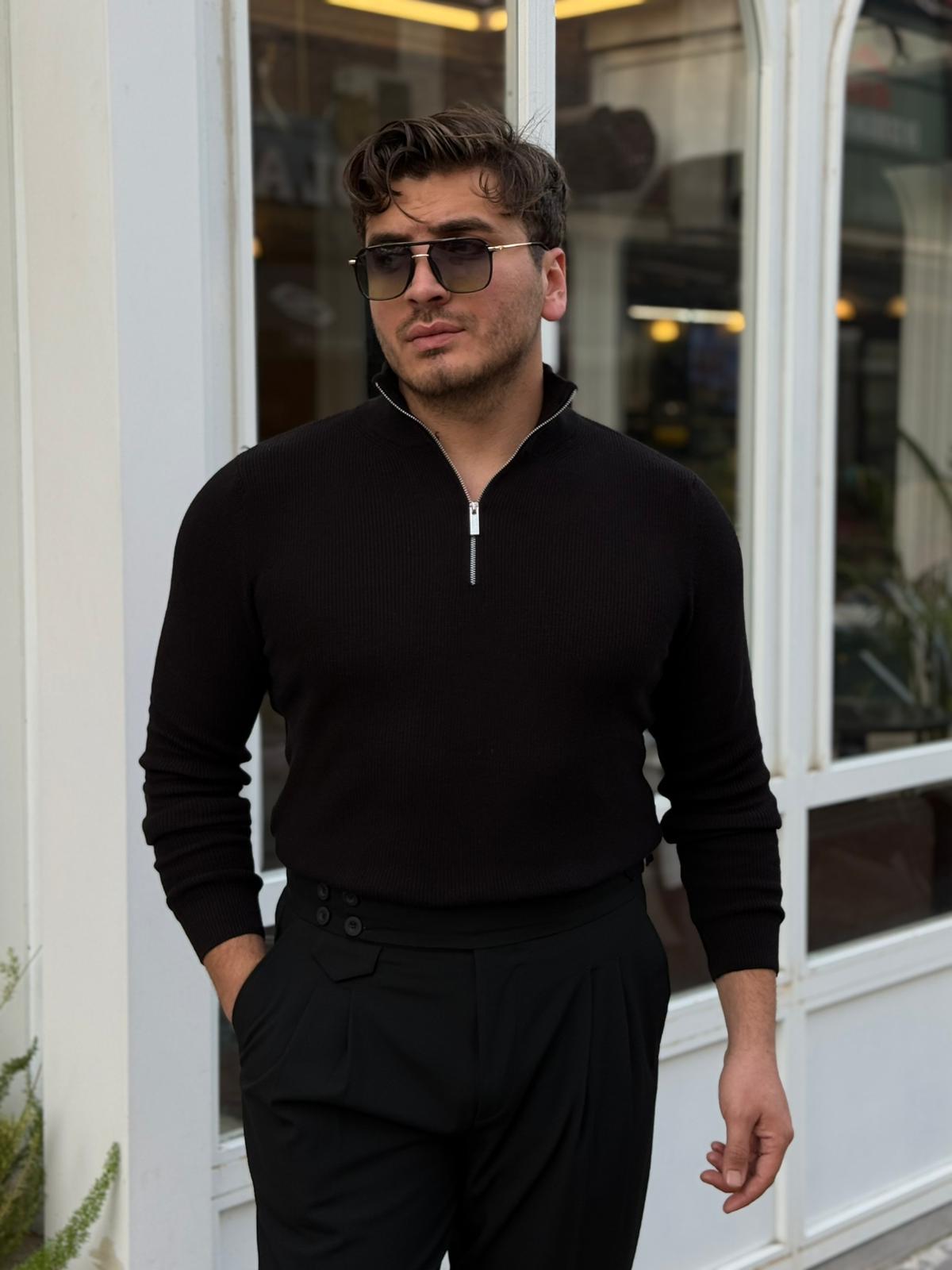 Fermuarlı Triko Kazak