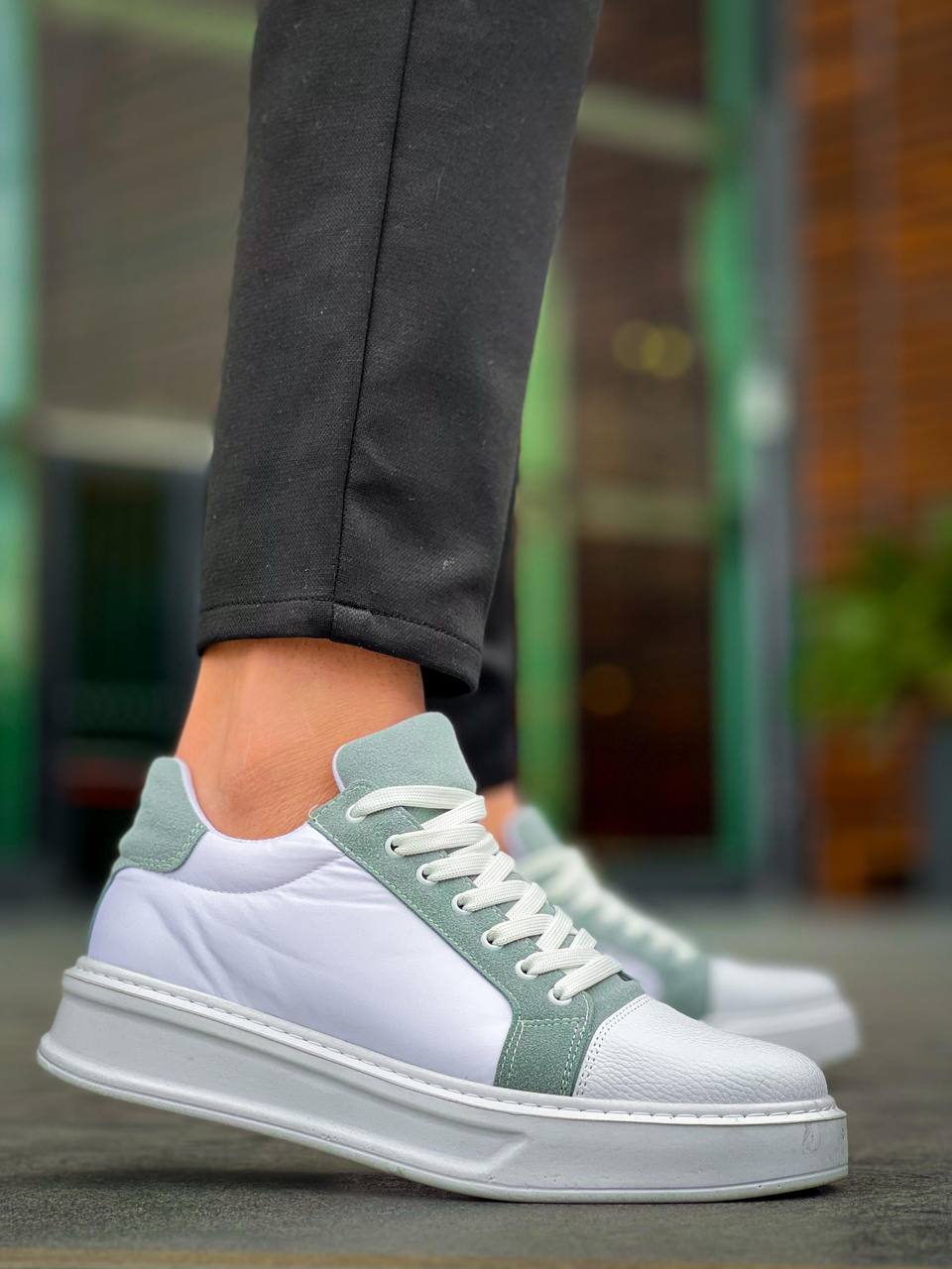 KB-X46 Kuback Beyaz Bebe Mavi Yüksek Beyaz Taban Günlük Spor Ayakkabı