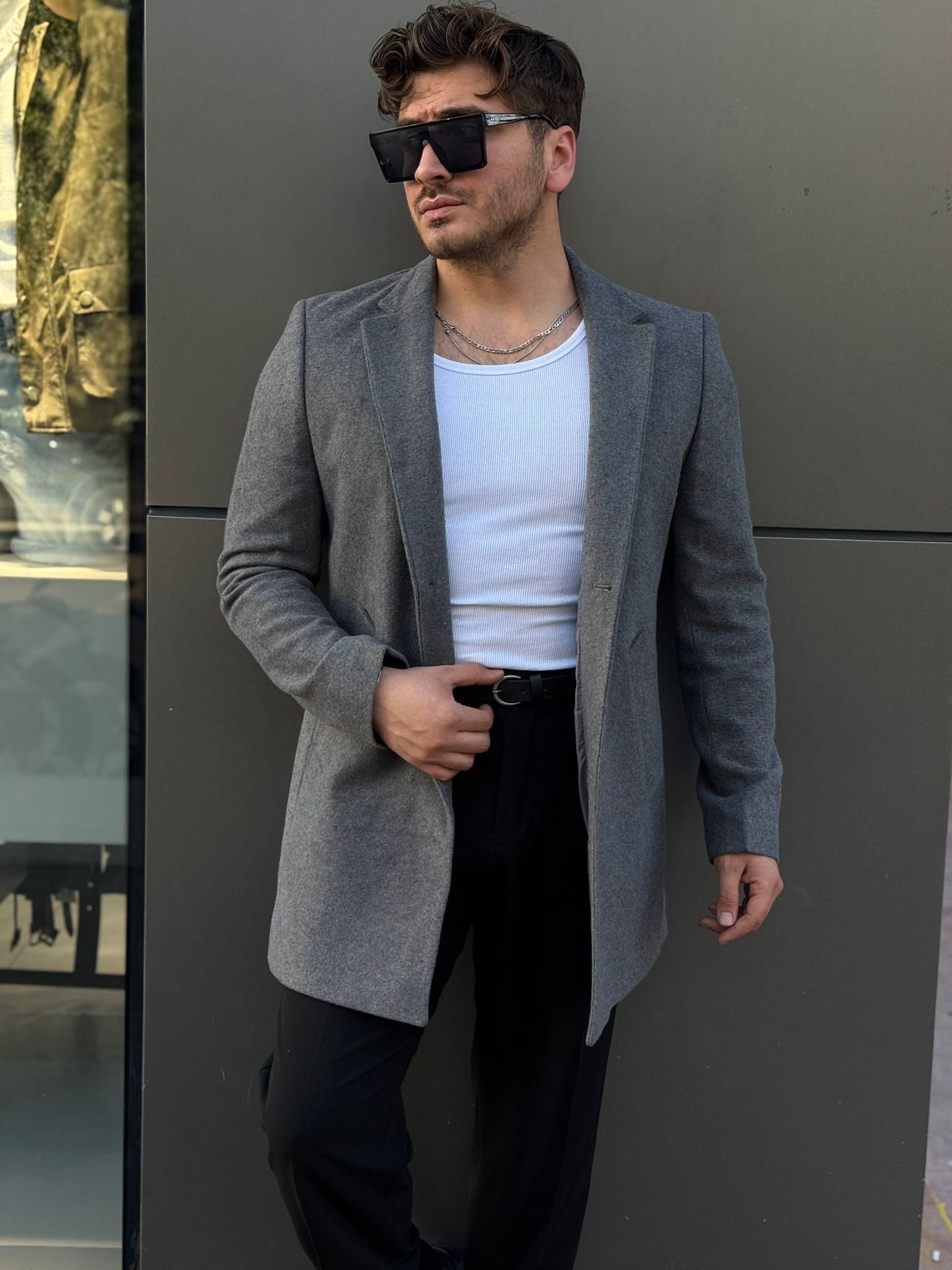 Slimfit Kaşe Kaban