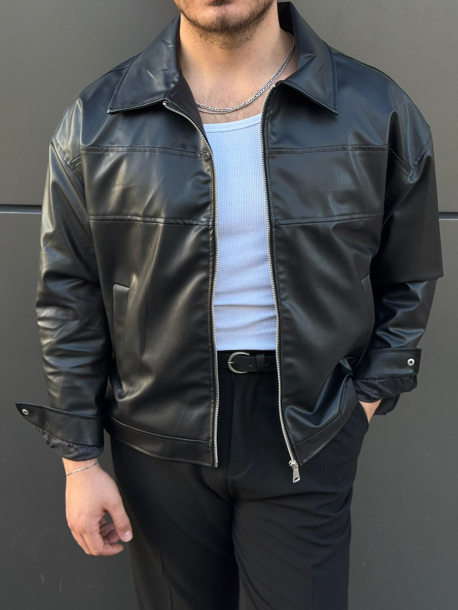 Deri Ceket Fermuarlı