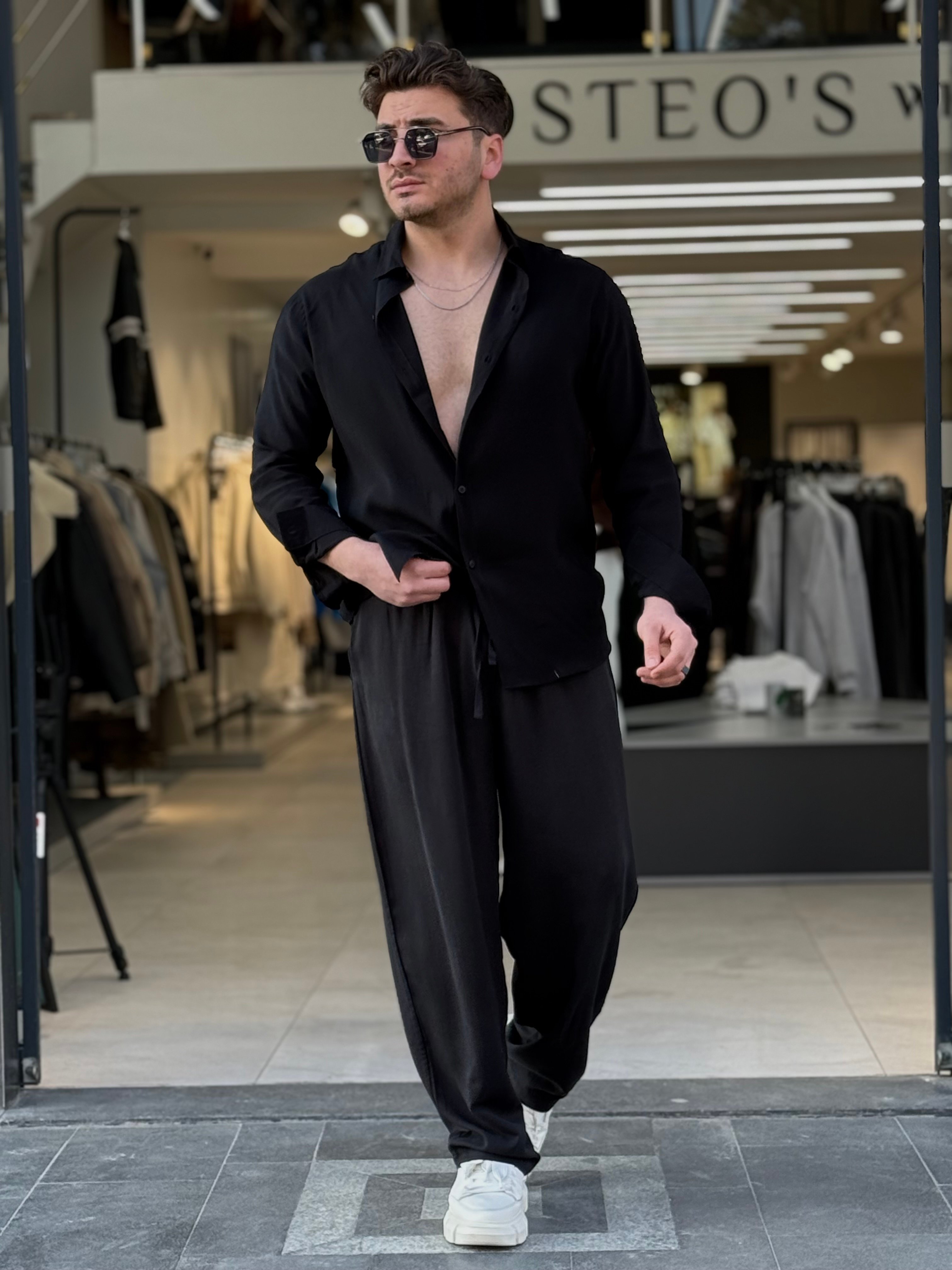 Tensel Kumaş İpli Baggy Pantolon