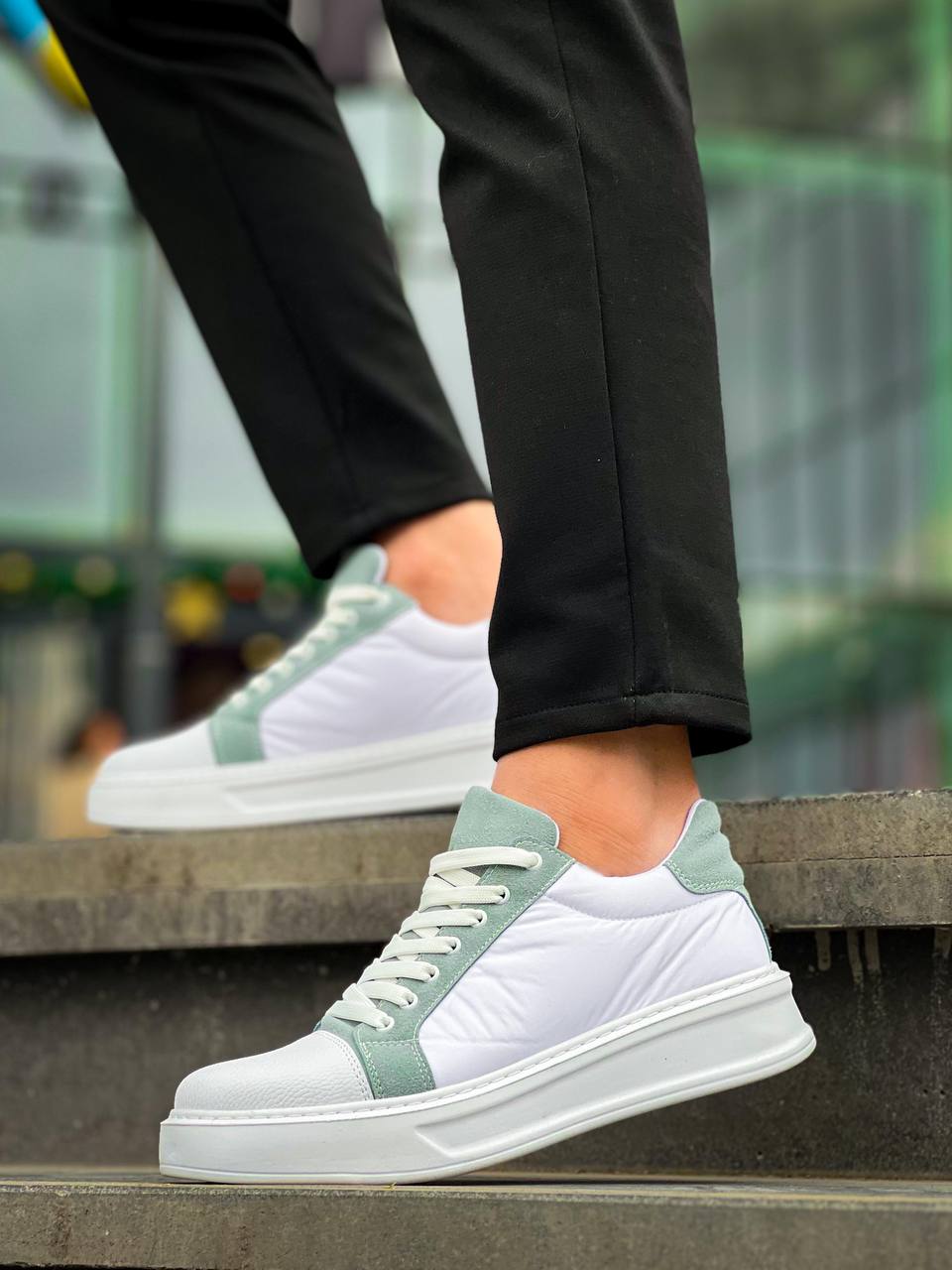 KB-X46 Kuback Beyaz Bebe Mavi Yüksek Beyaz Taban Günlük Spor Ayakkabı