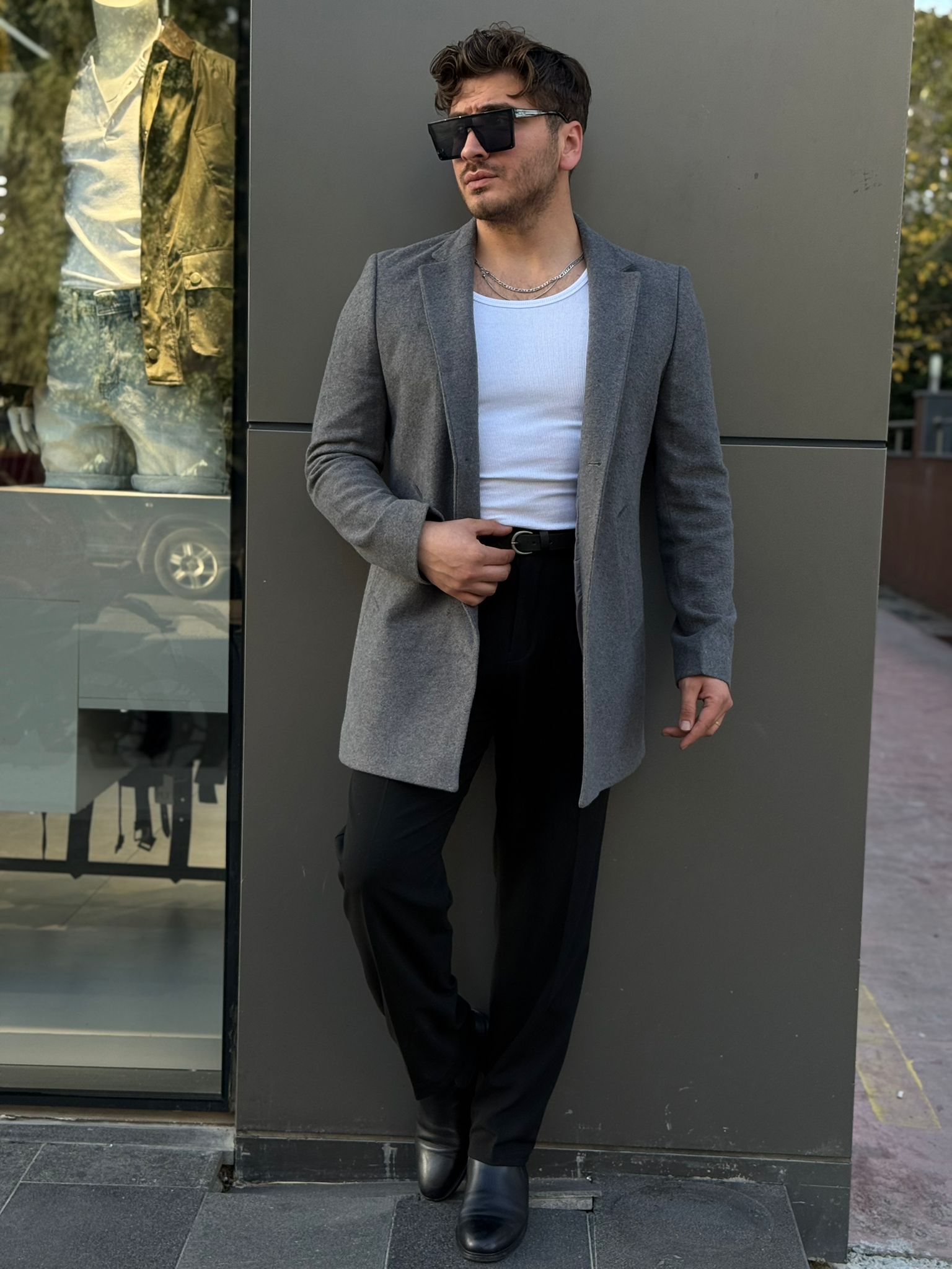 Slimfit Kaşe Kaban