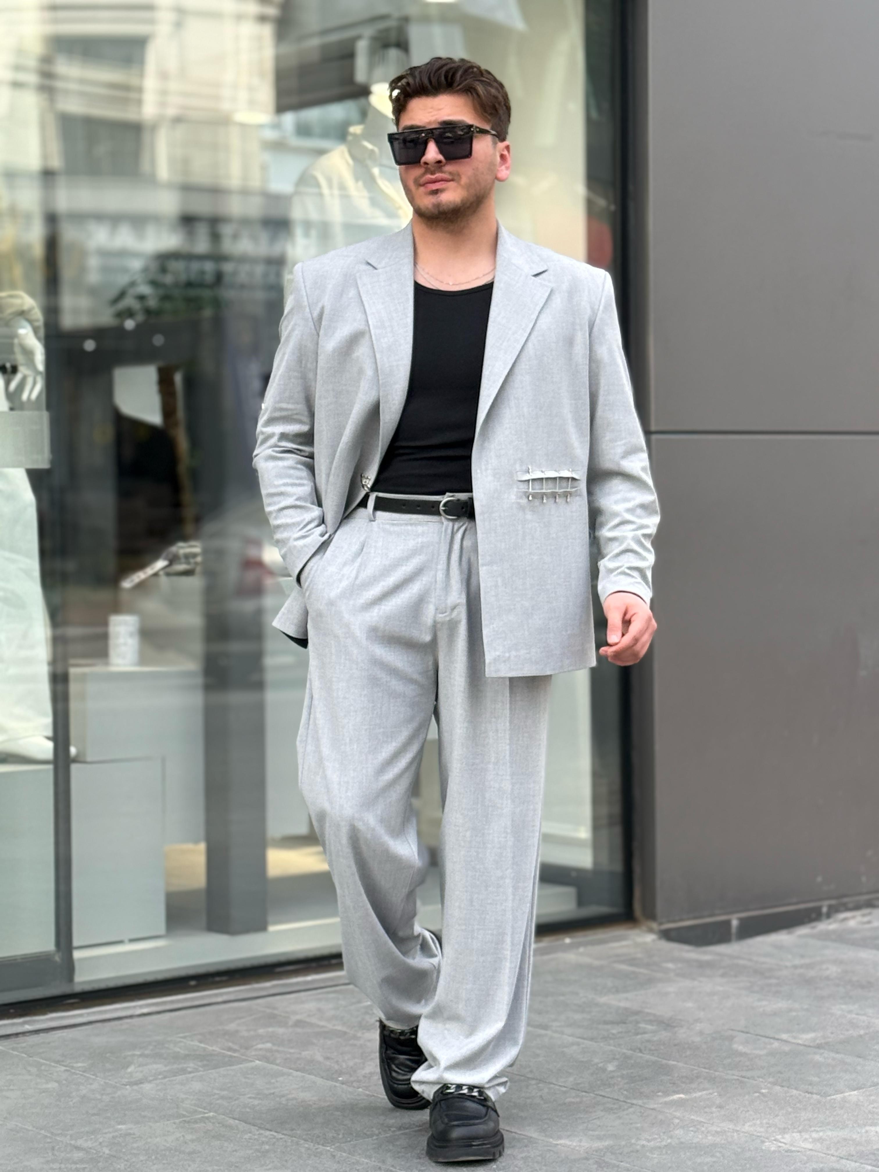 Oversize Takım Elbise - Gri