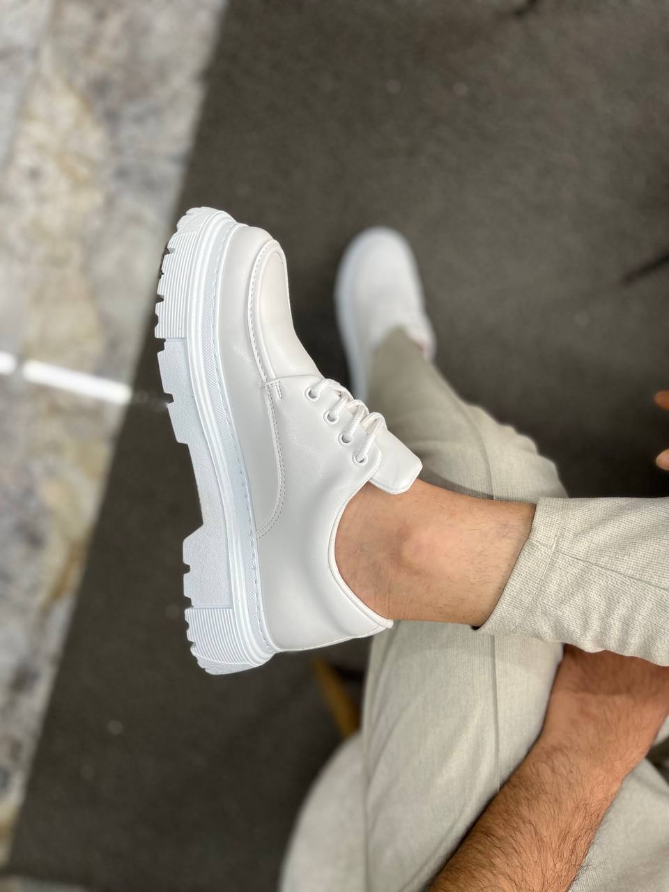 KB-X6 Kuback Beyaz Cilt Günlük Erkek Ayakkabı