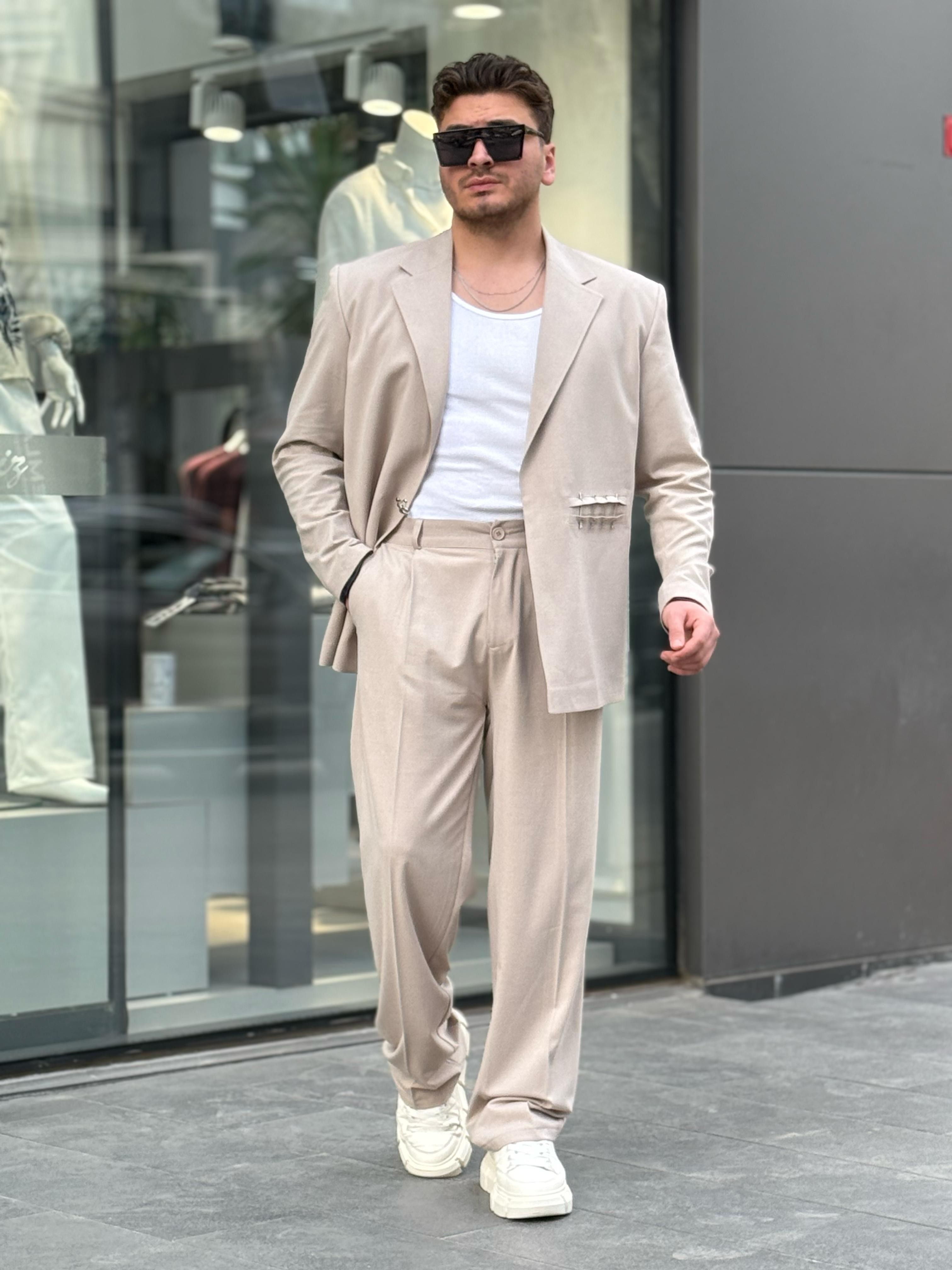 Oversize Takım Elbise - krem