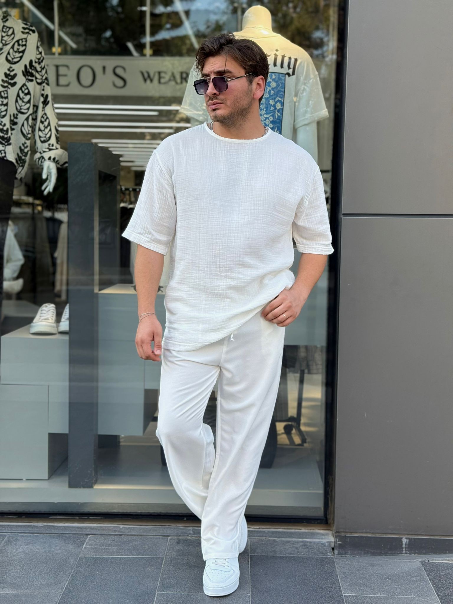Müslin Kumaş Oversize Fakir Kol Tshirt