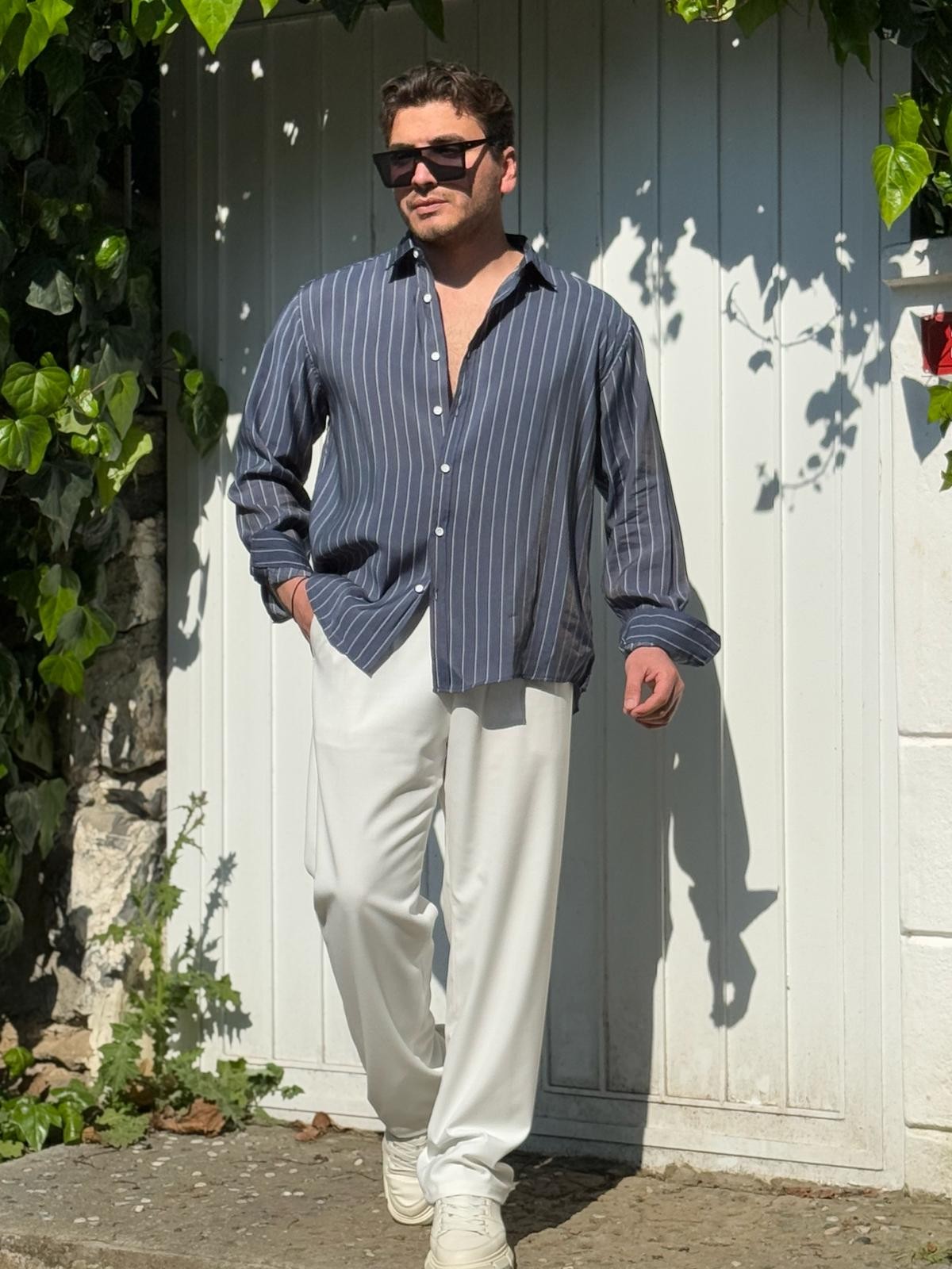 Çizgili Oversize Gömlek