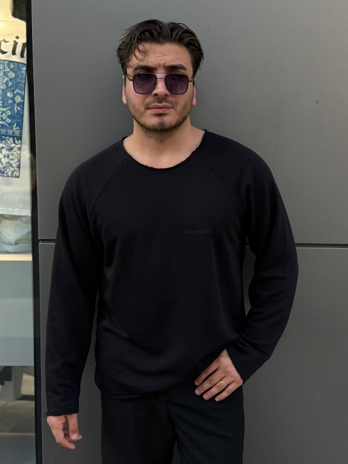 Minimal Baskılı Oversize Sweatshirt