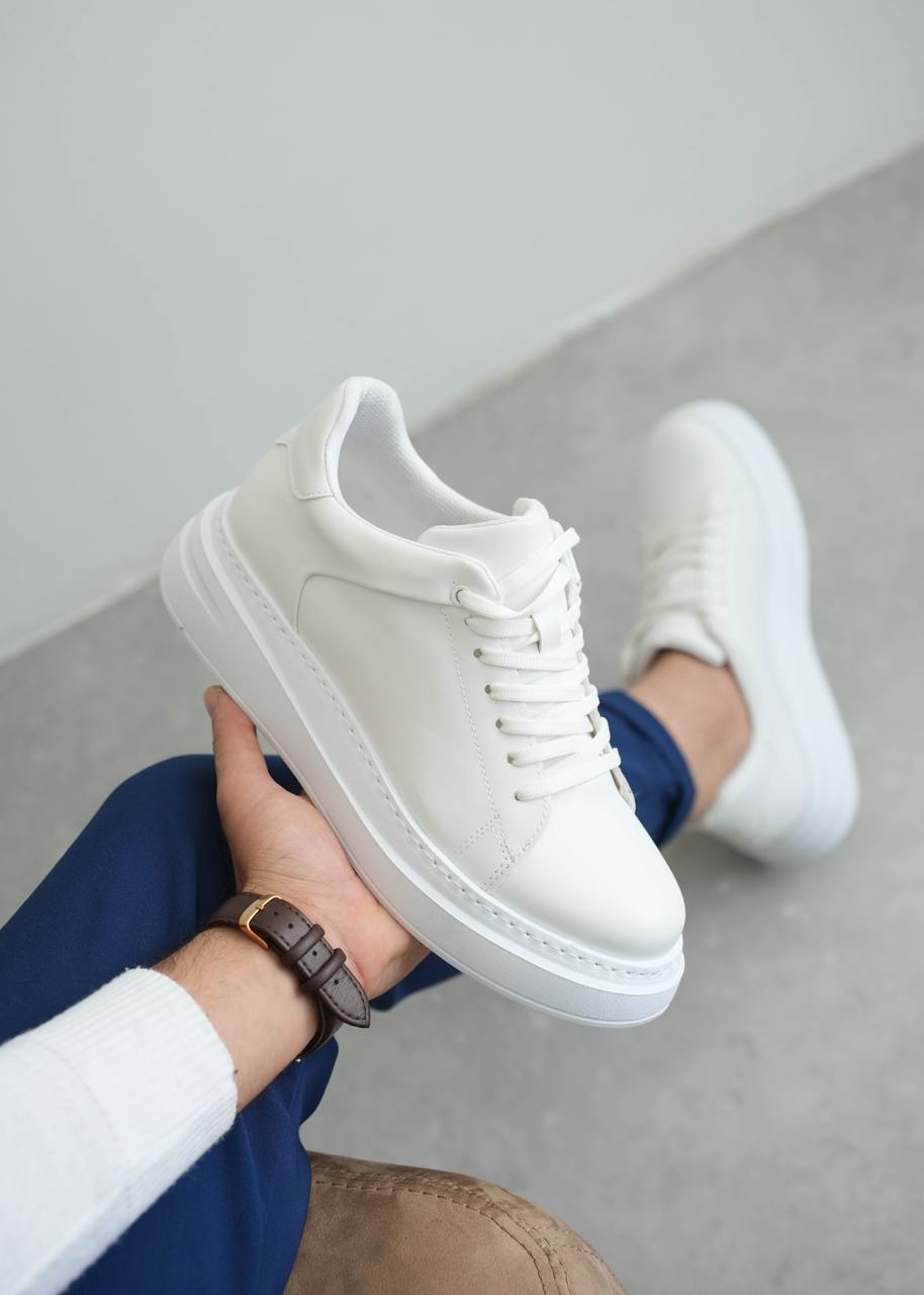 KB-B2 Kuback Beyaz Cilt Günlük Erkek Ayakkabı