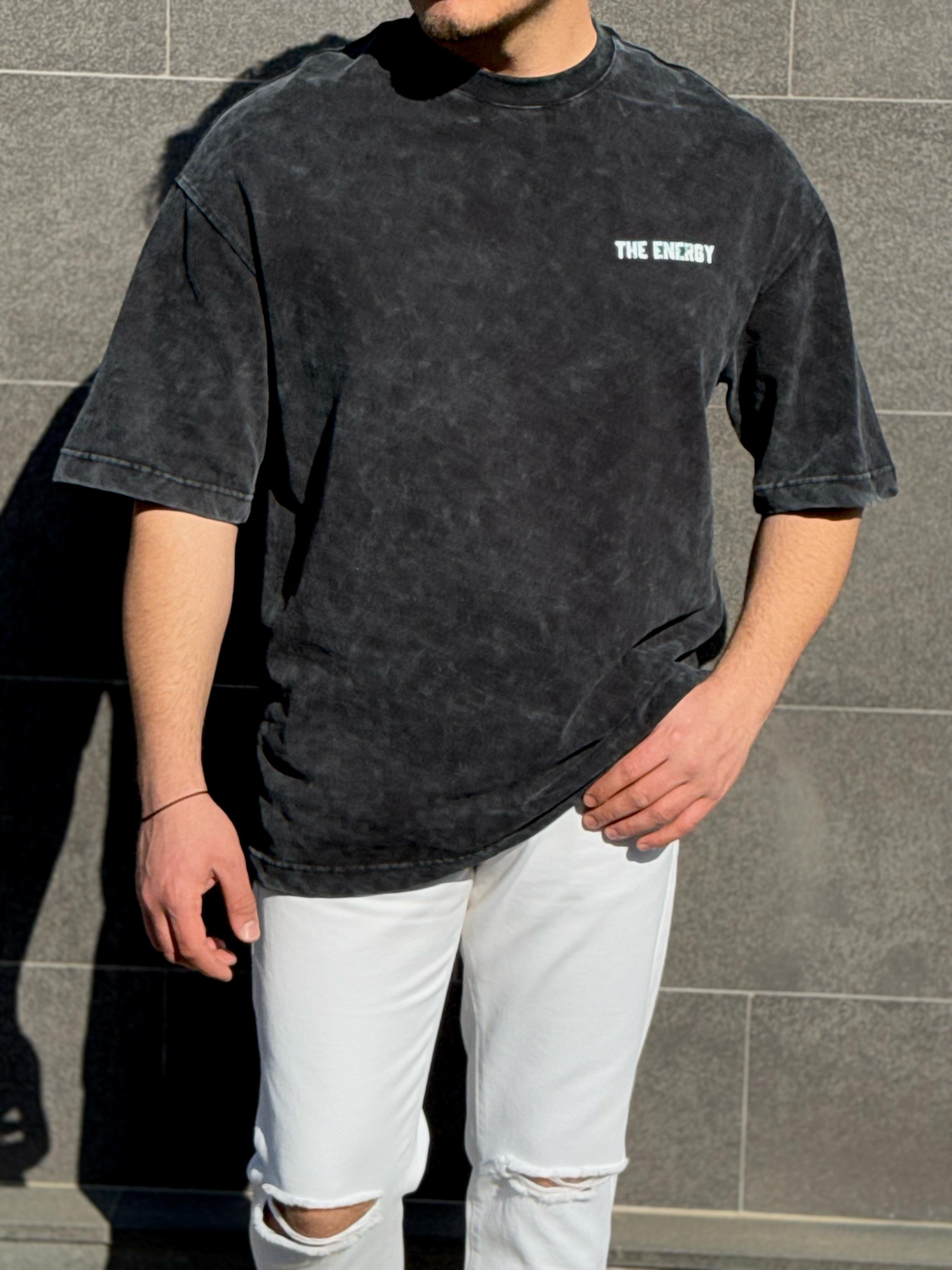 Arka Baskılı Oversize Tshirt - Siyah