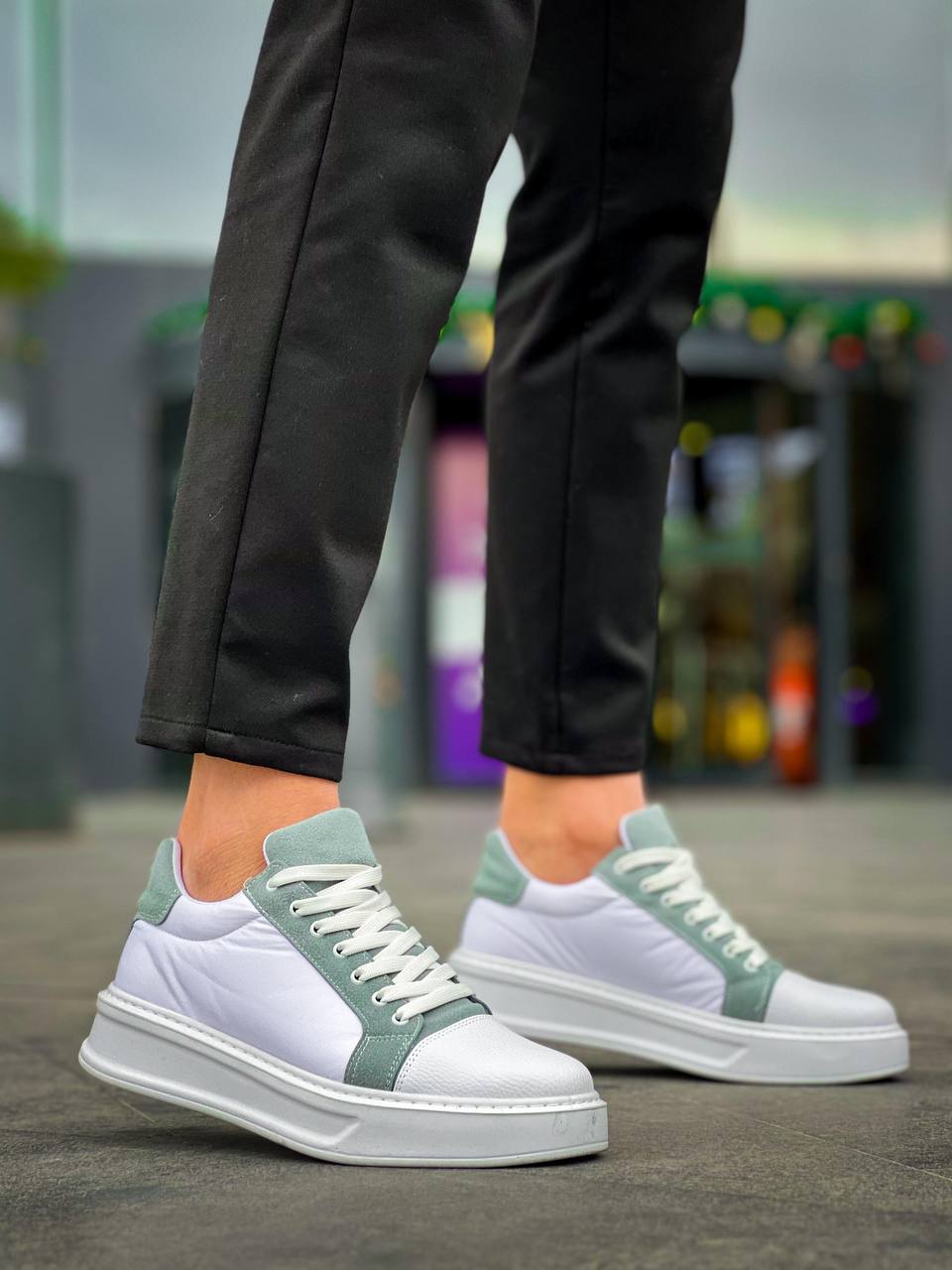 KB-X46 Kuback Beyaz Bebe Mavi Yüksek Beyaz Taban Günlük Spor Ayakkabı