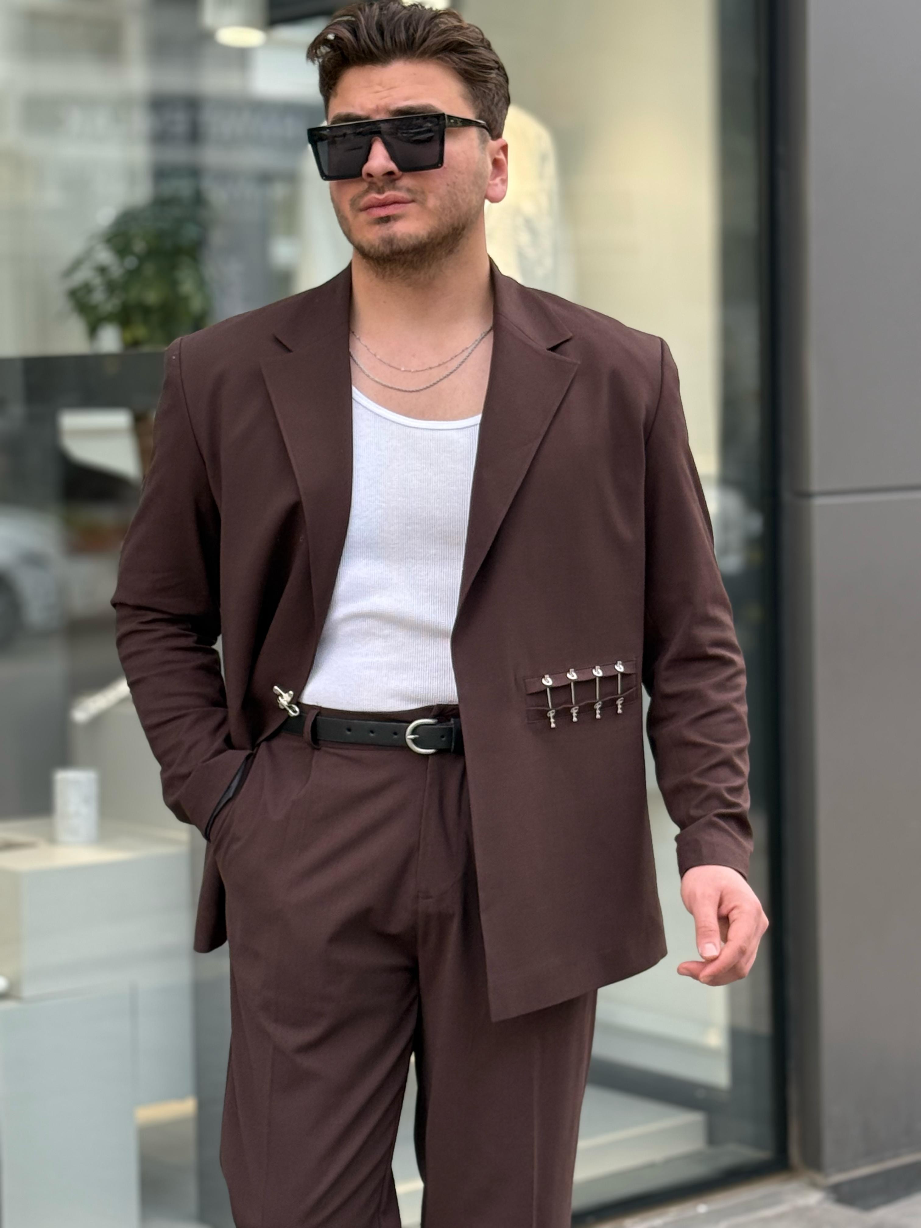 Oversize Takım Elbise - Kahve