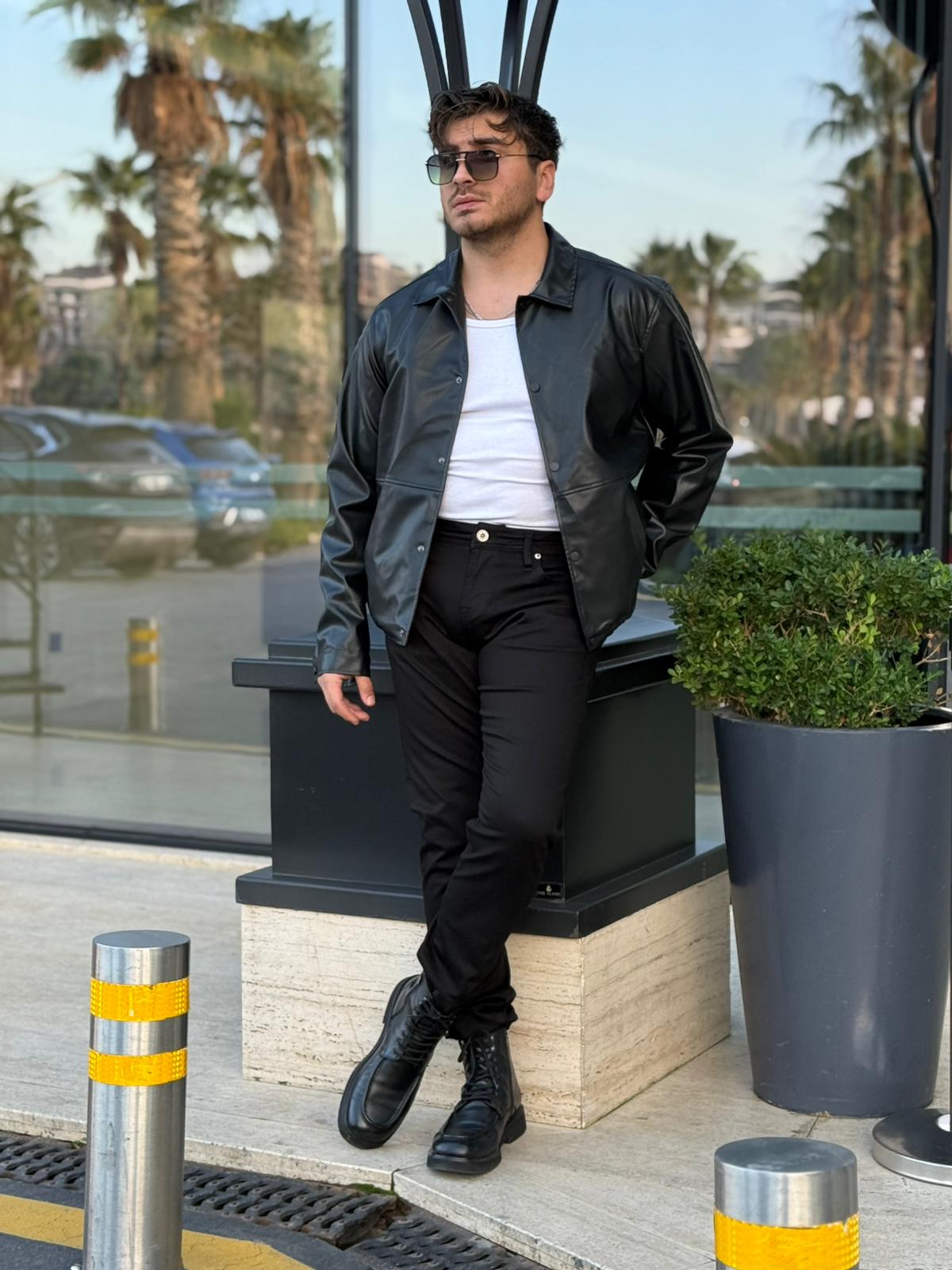 Çıt Çıtlı Deri Ceket