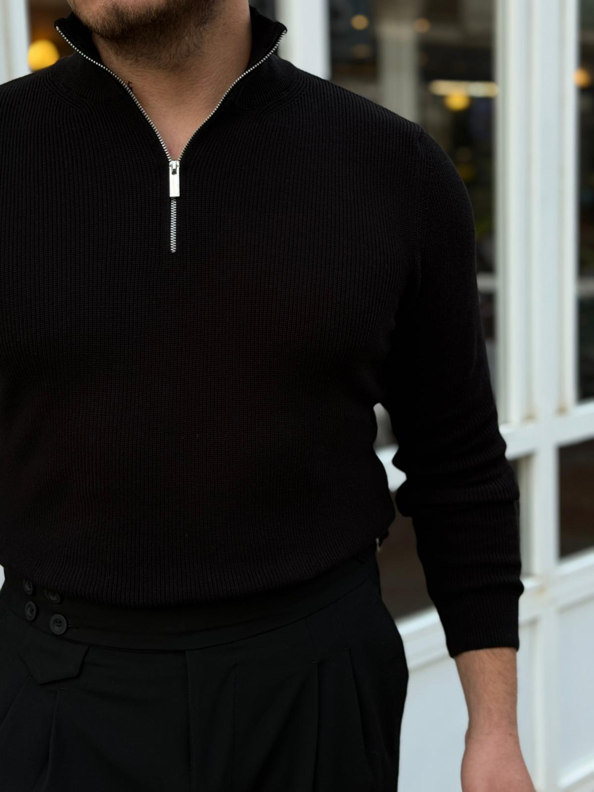 Fermuarlı Triko Kazak