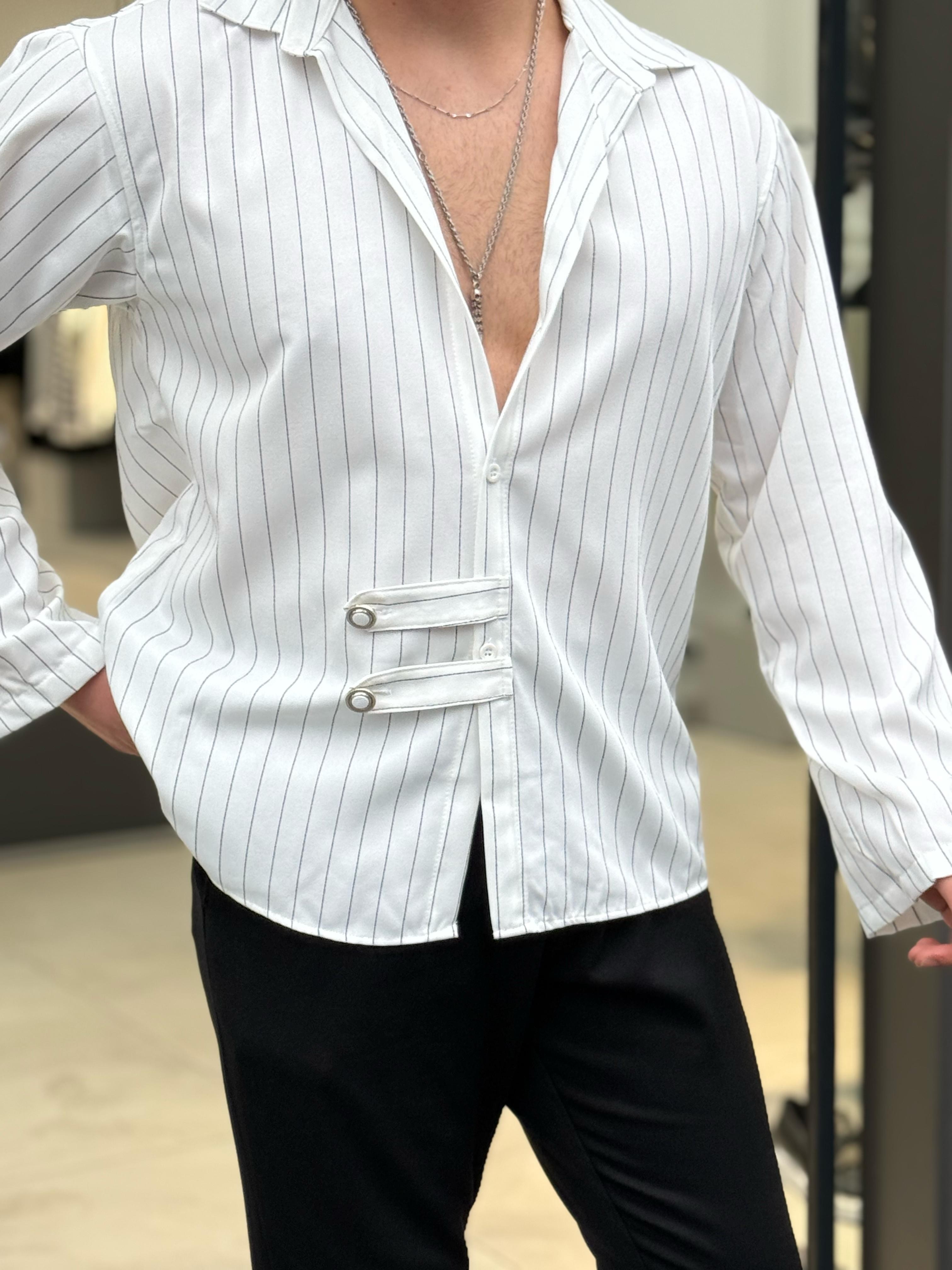 Düğme Detaylı Oversize Gömlek