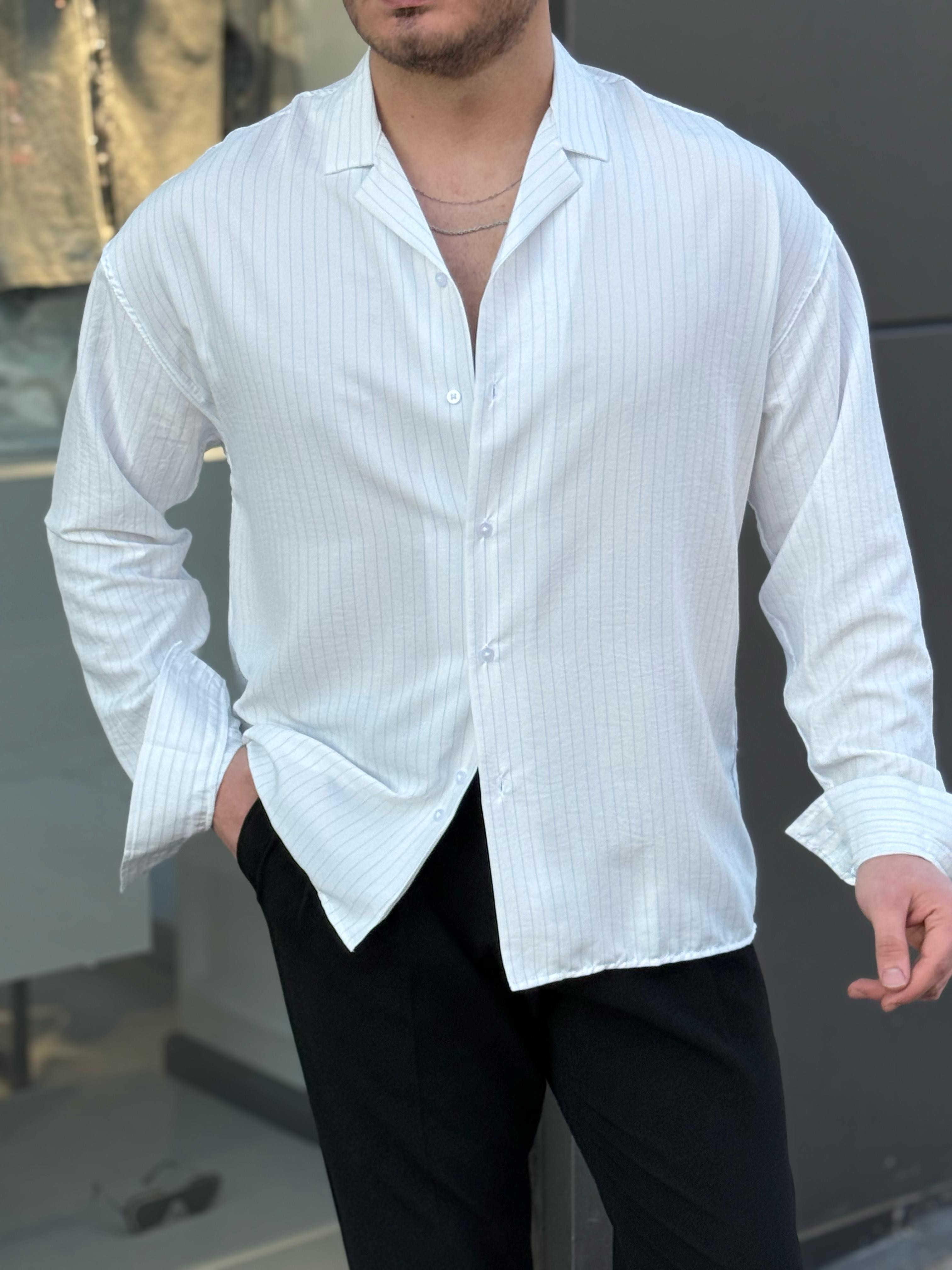 Çizgili Oversize Gömlek 