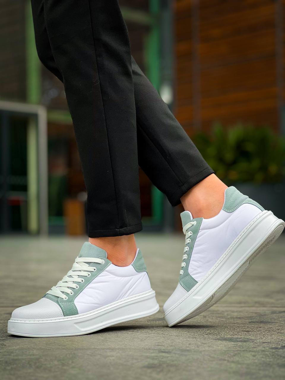 KB-X46 Kuback Beyaz Bebe Mavi Yüksek Beyaz Taban Günlük Spor Ayakkabı