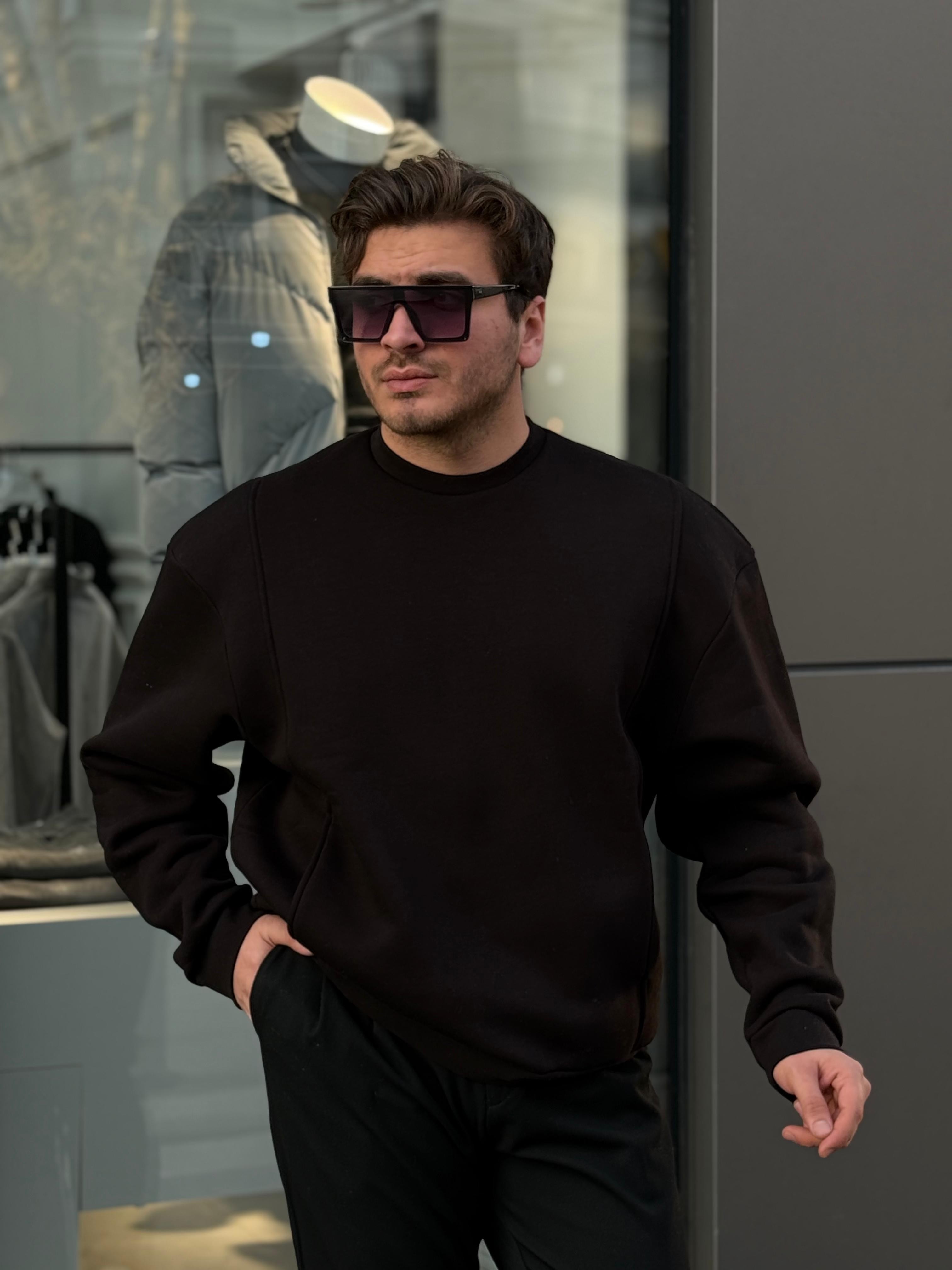 Cepli Çizgi Detaylı Sweatshirt