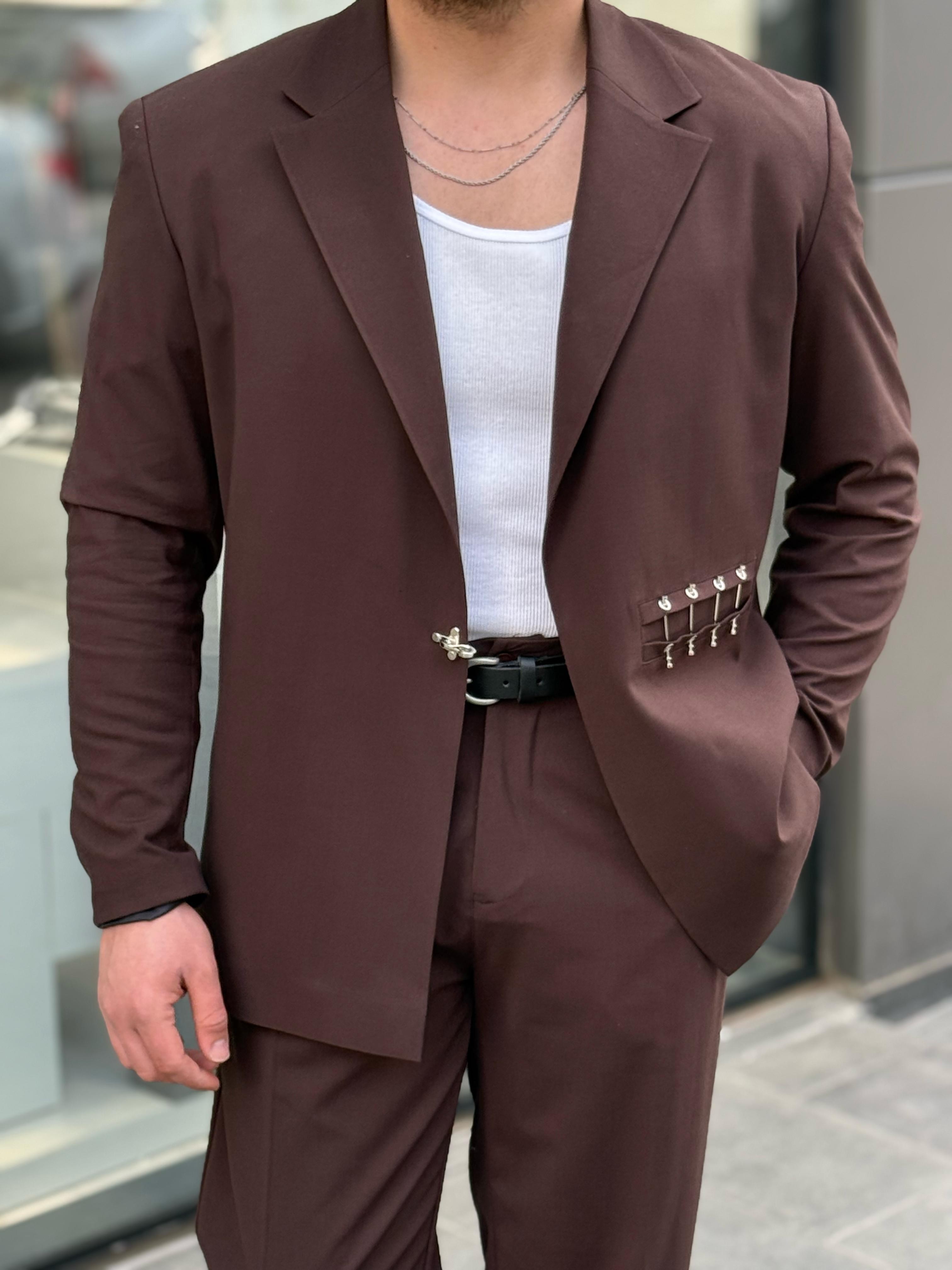 Oversize Takım Elbise - Kahve