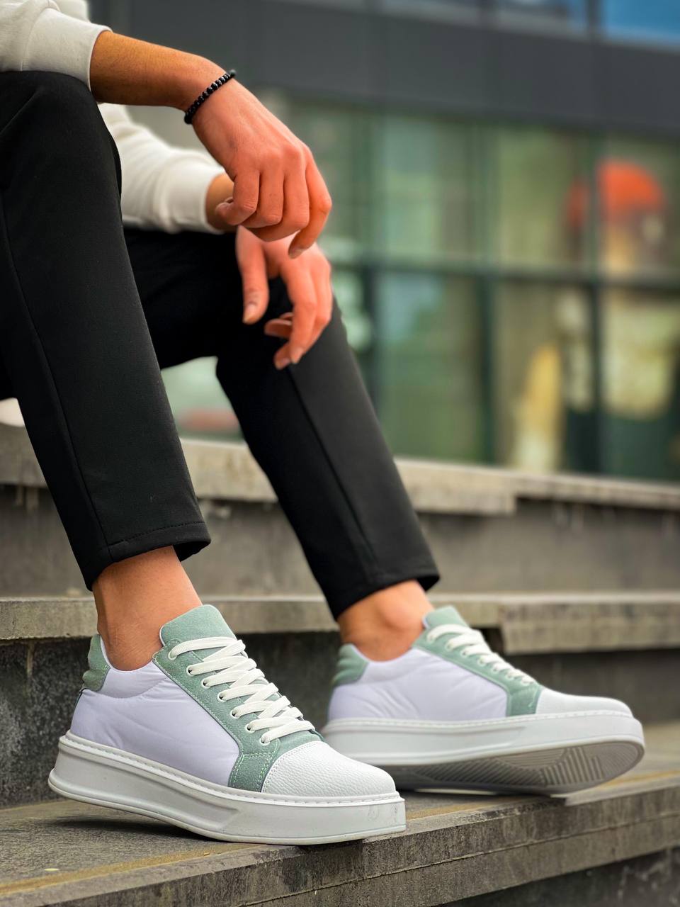 KB-X46 Kuback Beyaz Bebe Mavi Yüksek Beyaz Taban Günlük Spor Ayakkabı