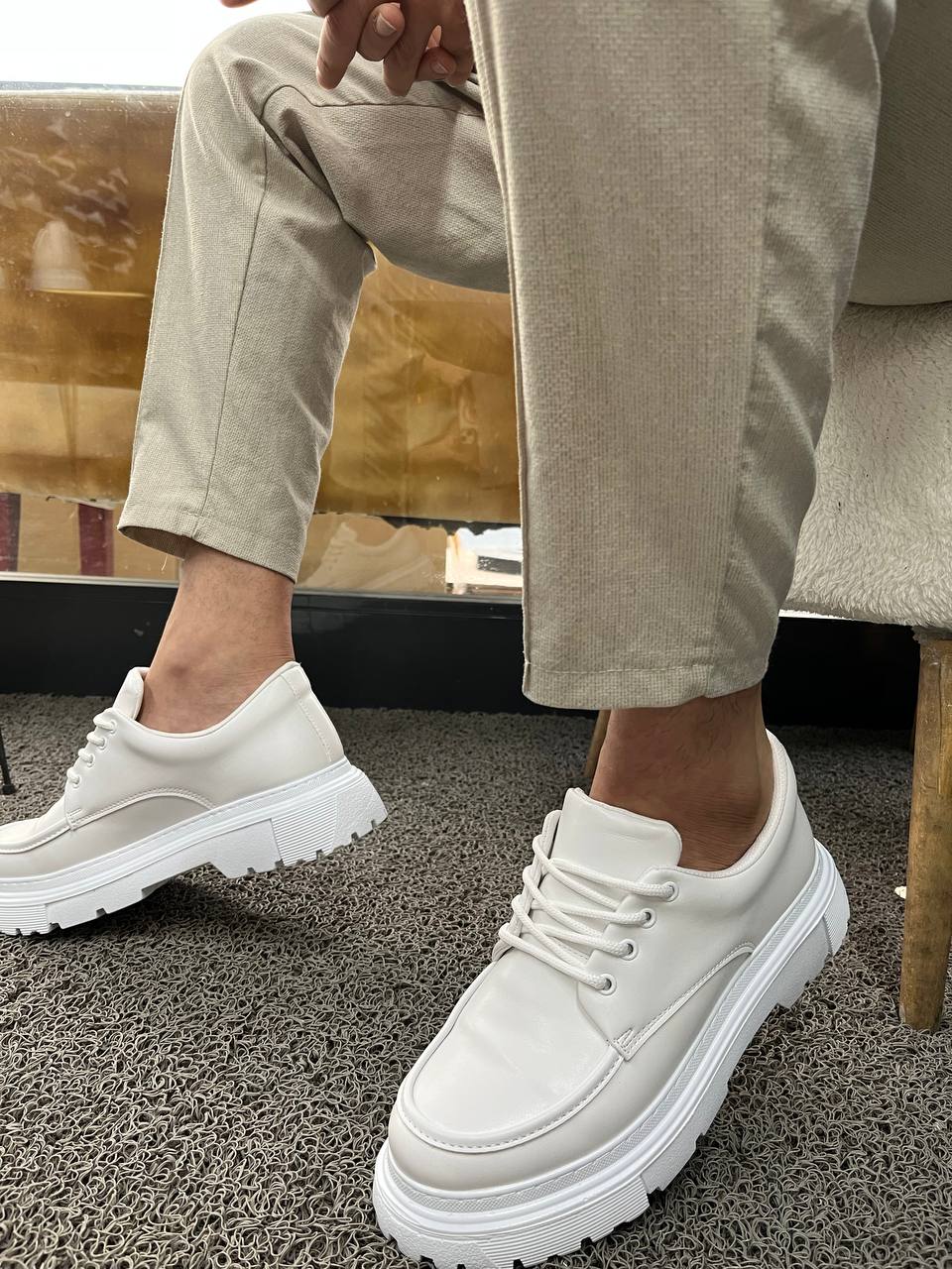 KB-X6 Kuback Beyaz Cilt Günlük Erkek Ayakkabı