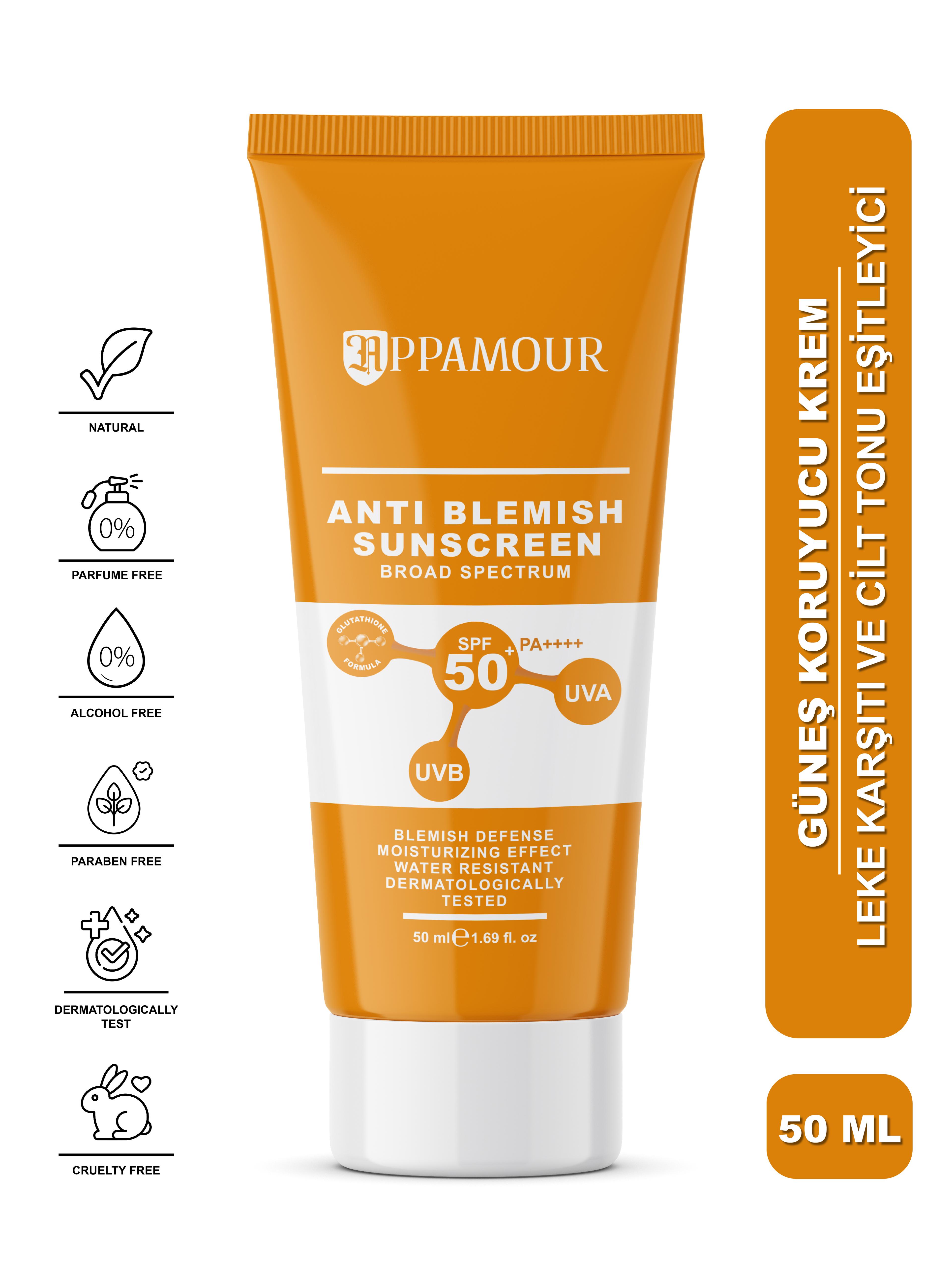 Leke Karşıtı Tüm Ciltler Için Yüksek Korumalı Spf 50 Güneş Kremi Glutatyon Etkili 50 ml