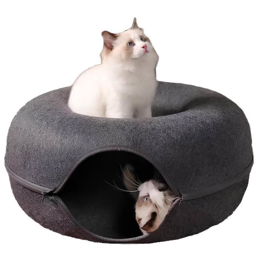 Pet Corn Donut Keçe Kedi Yatağı 60x28 cm Atrasit