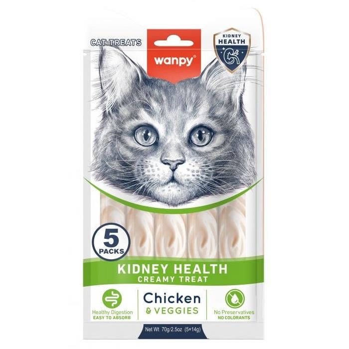 Wanpy Kidney Health Tavuk&amp;Sebzeli Kedi Ödülü 5x14gr