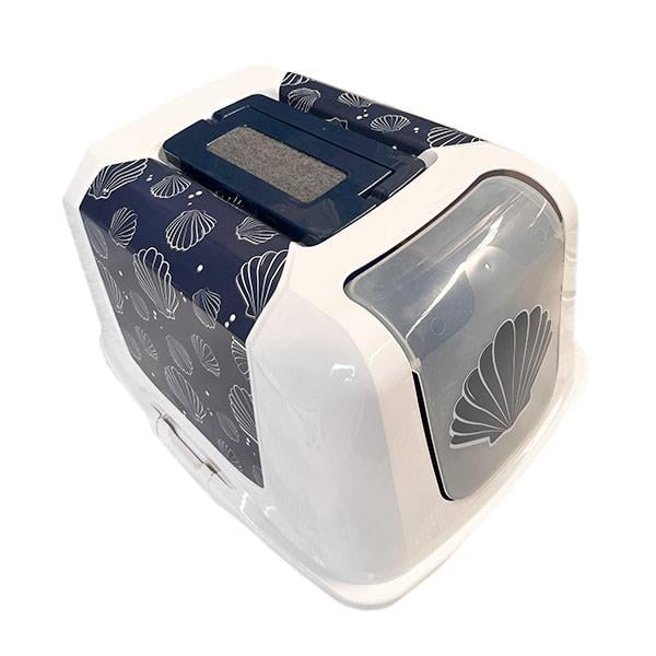 Moderna Trendy Midye Desenli Kapalı Kedi Tuvaleti - 57CM