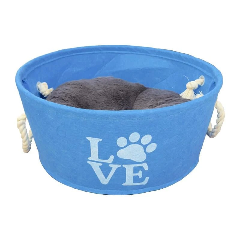 Lionpets Keçe Kedi Ve Köpek Yatağı 55 Cm Mavi