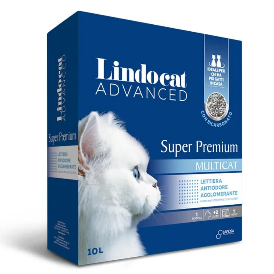 Lindocat Super Premium Multicat Bikarbonatlı Koku Önleyici &amp; Extra Güçlü Topaklanan Kedi Kumu 10L