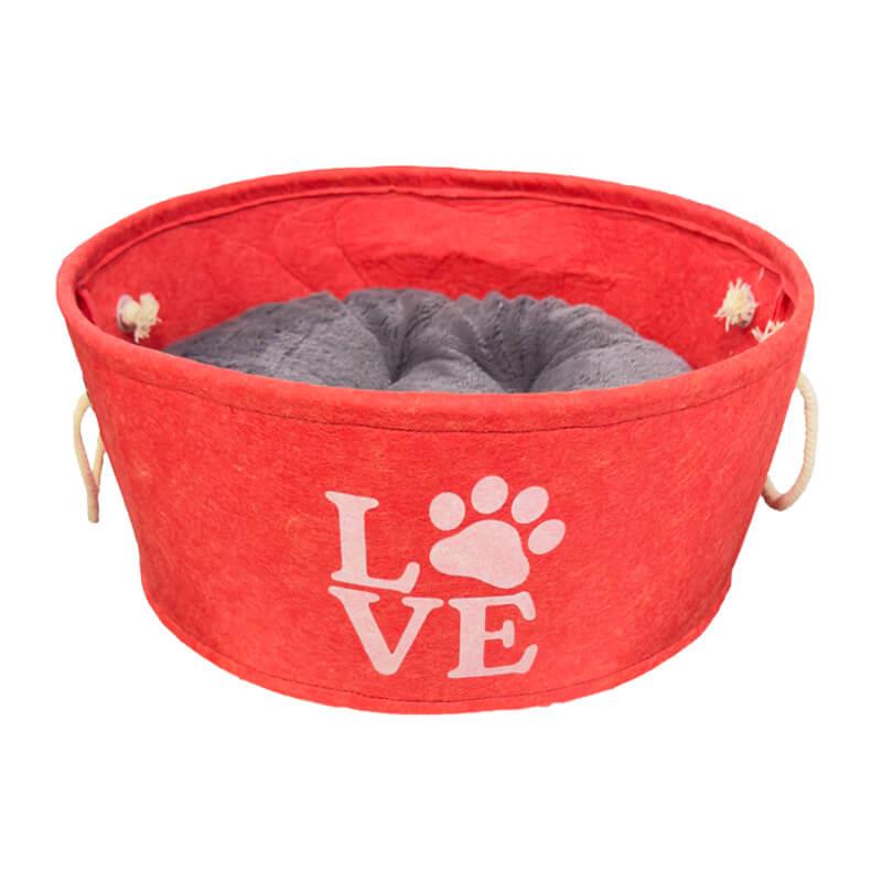 Lionpets Keçe Kedi Ve Köpek Yatağı 45 Cm Kırmızı