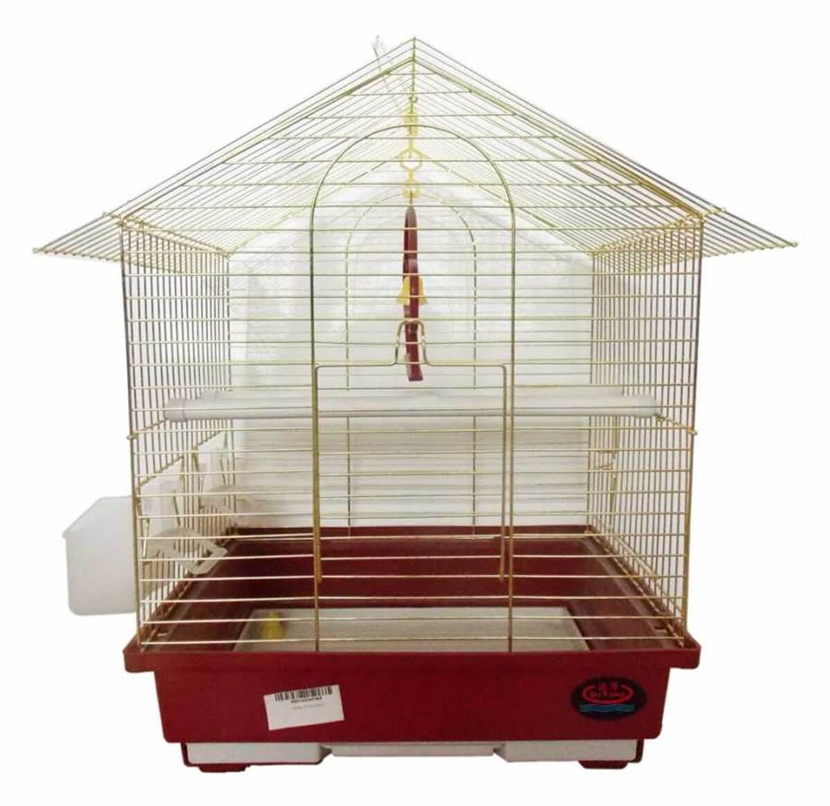 Dayang Çatılı İki Kapılı Muhabbet Kafesi 30x23x39 Cm