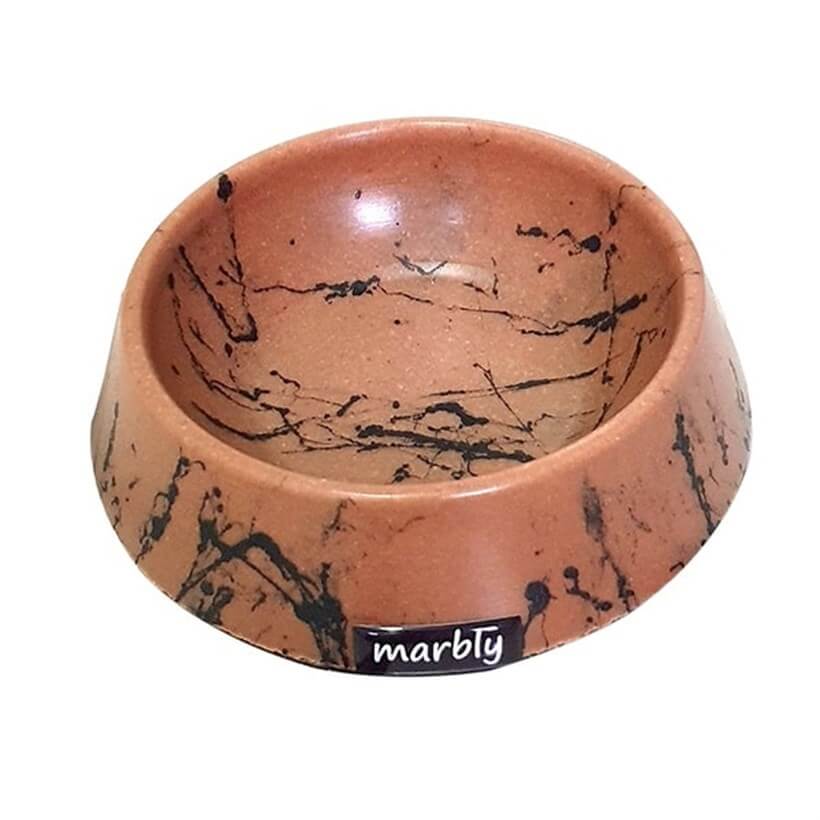 Marbly Chocolate Black Mermerit Kedi Mama Kabı 16 Oz