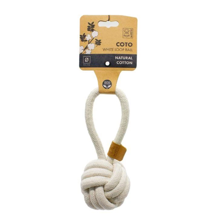M-Pets Coto White Loop Ball 8 Cm Örgü Top Köpek Oyuncağı