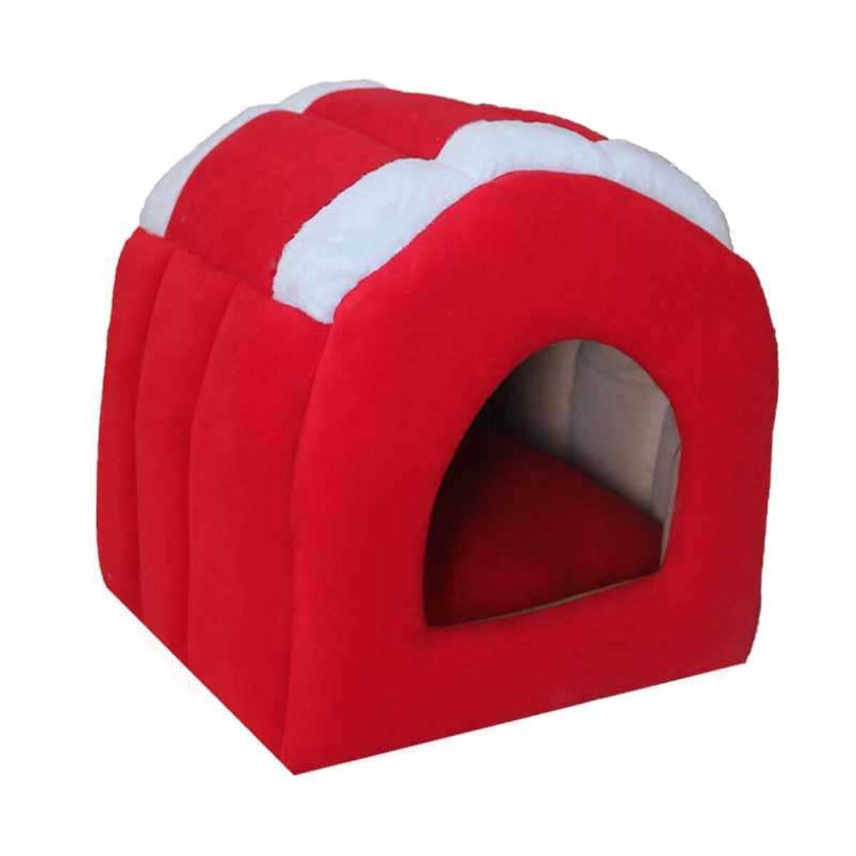 Bedspet Kedi ve Küçük Köpek Kulübesi Kırmızı