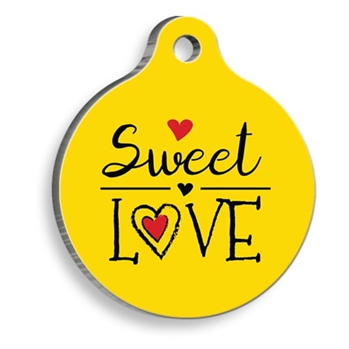 Dalis Tatlı Aşk Yuvarlak Kedi ve Köpek Künyesi Büyük