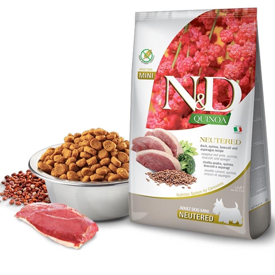 N&amp;D Quinoa Ördek Brokoli Kuşkonmaz Kısır Köpek Maması 2.5 Kg