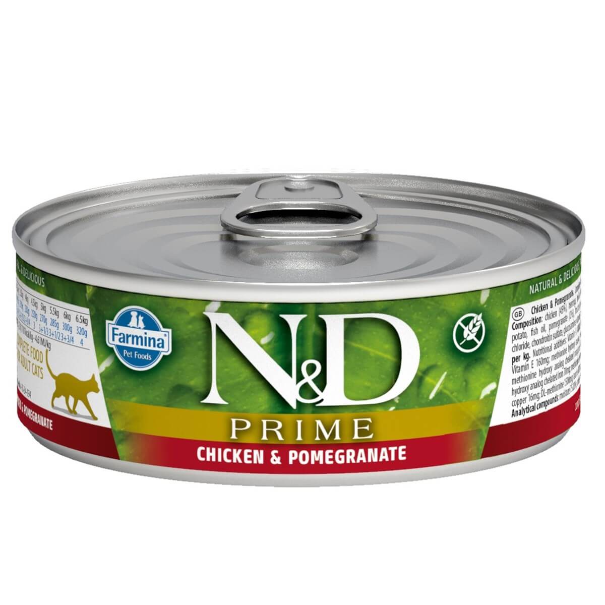 N&amp;D Prime Tavuk ve Narlı Kedi Konservesi 70 Gr