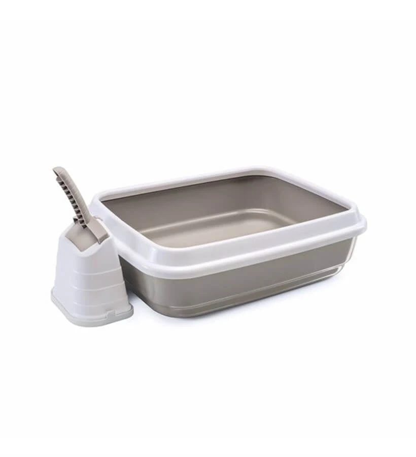 Imac Duo Açık Kedi Tuvalet Kabı ve Kürek Gri