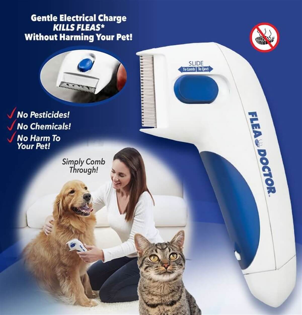 PetCorn Flea Comb Kedi &amp; Köpek Pilli Pire Tarağı