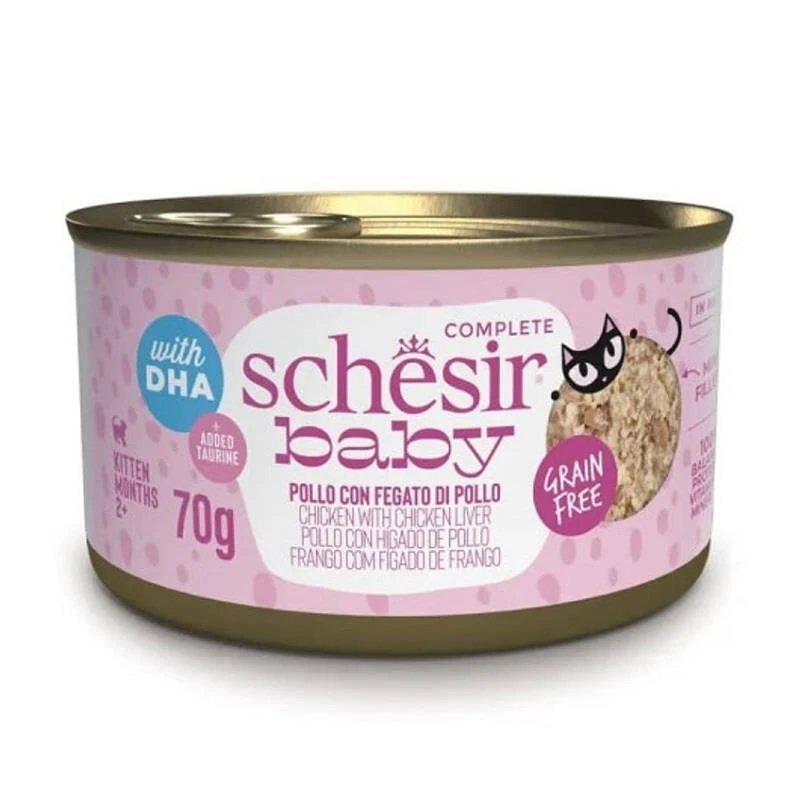 Schesir Babycat Tavuklu ve Ciğerli Yavru Kedi Konservesi 70gr