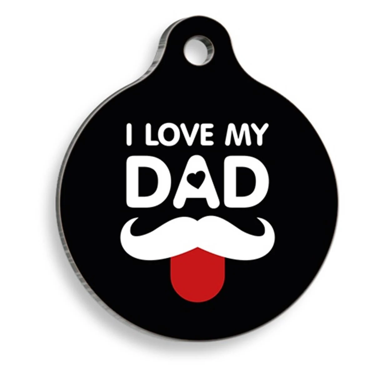 Dalis Bıyıklı Baba Siyah Yuvarlak Kedi ve Köpek Künyesi 3 Cm