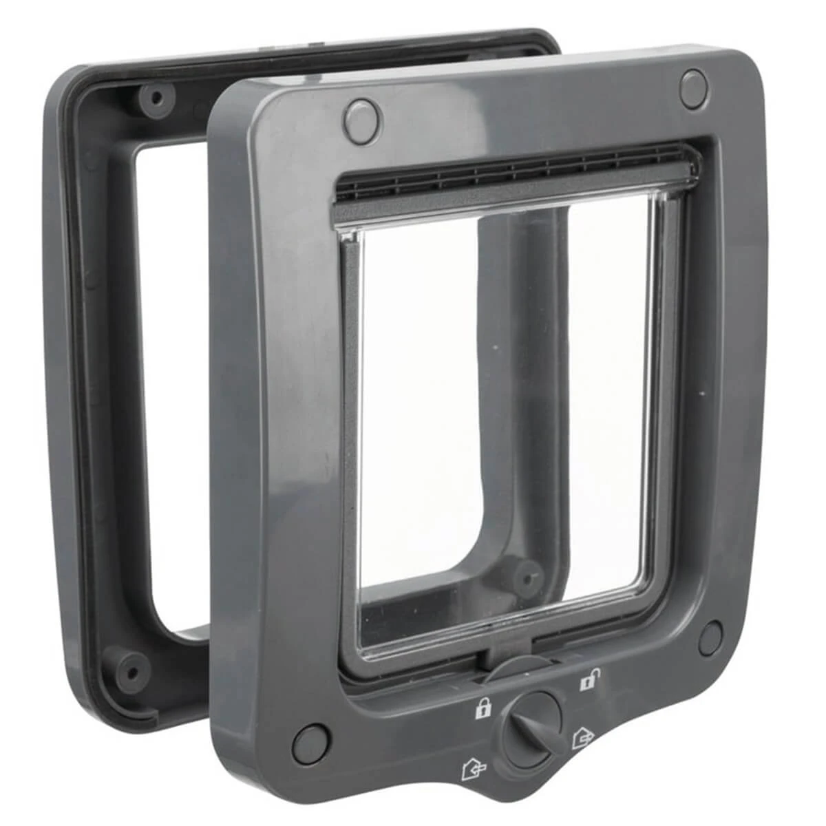 Trixie 4 Yönlü Kedi Kapısı 20x22 cm Gri