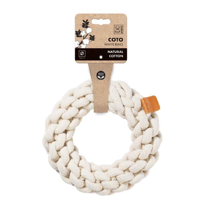 M-Pets Coto White Ring 18 Cm Örgü Halka Köpek Oyuncağı