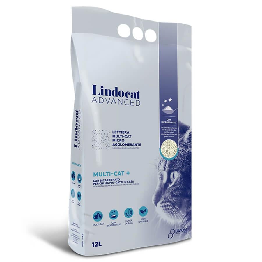 Lindocat Advanced Multicat Koku Önleyici &amp; Ekstra Güçlü Topaklanan Kedi Kumu 12L