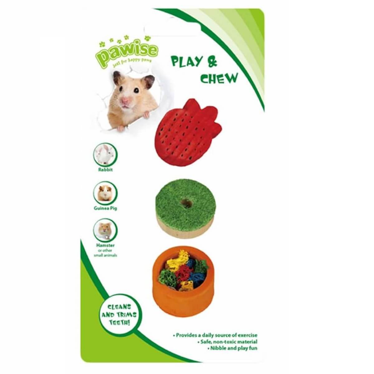 Pawise Ahşap &amp; Lif Yenebilir Kemirgen Oyuncağı No 1