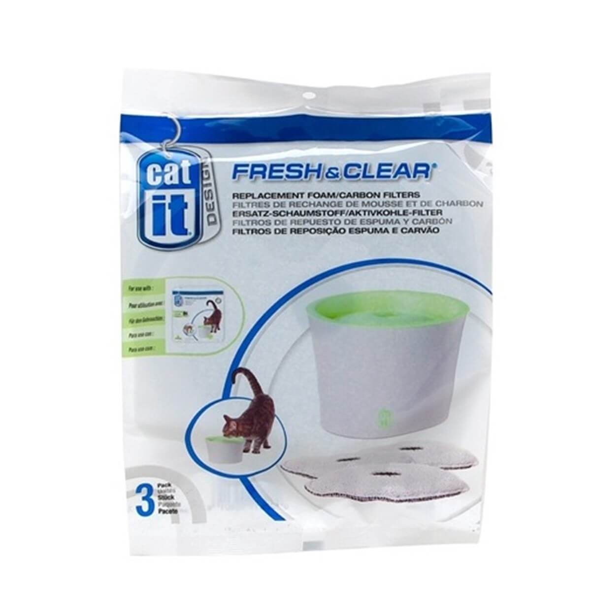 Catit Ekonomik Kedi Suluğu İçin Yedek Sünger ve karbon 3 Lü